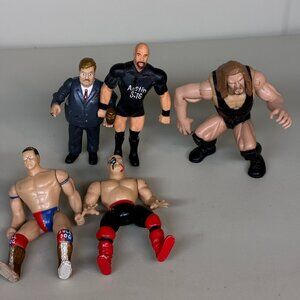 WWF Wrestling Mini Action Figure Lot Vintage WWE Stone Cold Paul Bearer Big Show